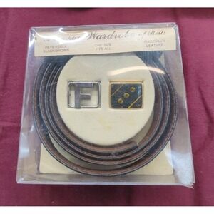 Vintage Reversible Leather Belt Black Brown One Size Fits All Collectible